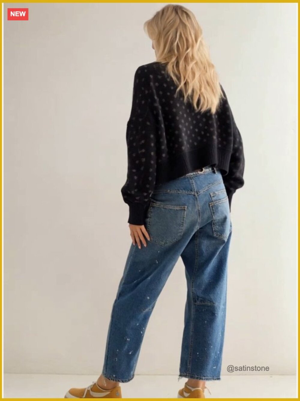 Mid-Low Rise Boyfriend Drawstring Ankle Baggy Elastic Waist Stretchy Boho Denim - Picture 7 of 7